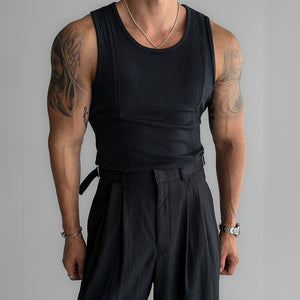 American Vertical Striped Slim Fit Knitted Vest