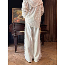 Load image into Gallery viewer, Lace Detail Beaded Straight Leg Loose Casual Trousers
