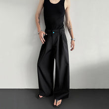 Load image into Gallery viewer, Wide-leg Jewel-embellished Draped Suit Trousers
