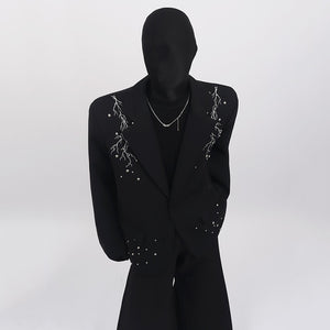 Metal Beaded Loose Suit Jacket