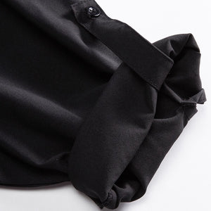 Button-down Loose Casual Black Shirt