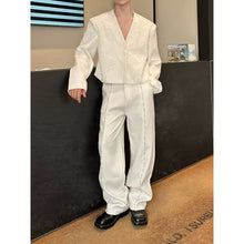 Load image into Gallery viewer, Handmade Embroidered Sequin Collarless Deep V Neck Blazer
