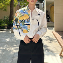 Load image into Gallery viewer, French Oil Painting Patchwork Shirt
