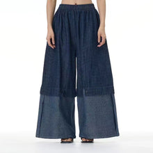 Load image into Gallery viewer, Square Neck Raw Edge Denim Vest Patchwork Jeans Two-Piece Set
