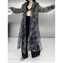 Load image into Gallery viewer, Women's Zebra-print Long-sleeve Sun Protection Chiffon Shirt with Drawstring
