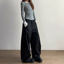 Load image into Gallery viewer, American Retro Loose Straight Pleated Scimitar Pants
