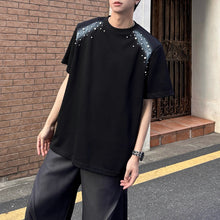 Load image into Gallery viewer, Printed Beaded Shoulder Pad T-shirt
