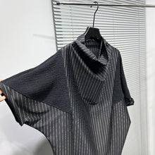 Load image into Gallery viewer, Striped Batwing Sleeve Turtleneck Shirt
