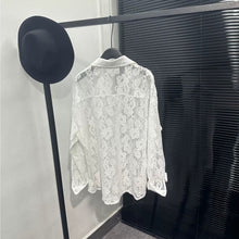 Load image into Gallery viewer, lace cut-out Long-sleeve shirt
