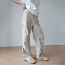 Load image into Gallery viewer, Pleated Paneled Silhouette Straight-leg Trousers
