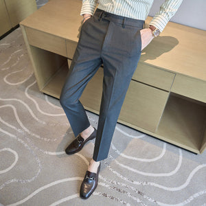 Casual Slim-fit Striped Trousers