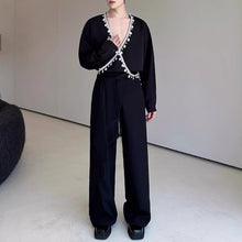 Load image into Gallery viewer, French V-neck Beaded Loose Shirt
