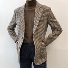 Load image into Gallery viewer, Woolen Suit Casual Slim Fit Plaid Jacket
