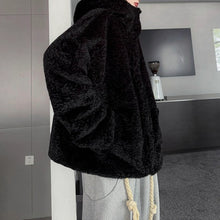 Load image into Gallery viewer, Christmas Red Hooded Lambswool Eco-friendly Faux Fur Coat
