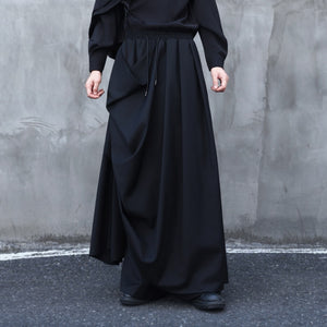 Irregular Double-layered Floor-length Culottes Wide-leg Trousers