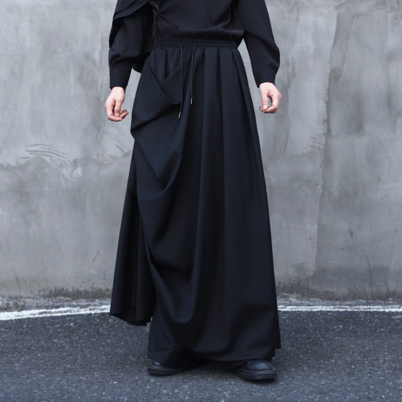 Irregular Double-layered Floor-length Culottes Wide-leg Trousers