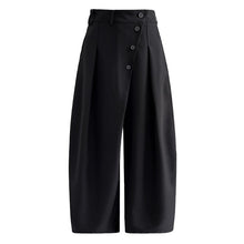 Load image into Gallery viewer, Women's Asymmetrical Slanted Button Curved Wide-leg Trousers
