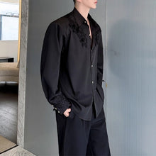 Load image into Gallery viewer, French Lapel Rose Embroidered Shirt
