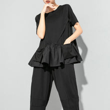 Load image into Gallery viewer, Irregularly Spliced Loose T-shirt
