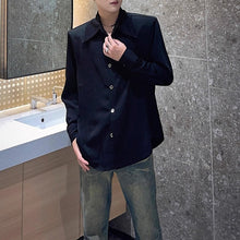 Load image into Gallery viewer, Solid Color Loose Casual Padded Shoulder Shirt
