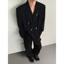 Load image into Gallery viewer, Ribbon-designed Padded-shoulder Suit Jacket
