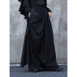 Irregular Double-layered Floor-length Culottes Wide-leg Trousers