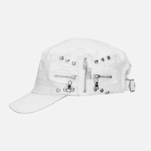 Load image into Gallery viewer, Vintage Washed Distressed Metal Zipper Studded Cadet Cap
