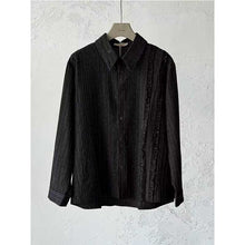 Load image into Gallery viewer, French Retro Striped Ruffled Collar Shirt
