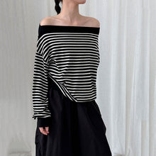 Load image into Gallery viewer, Striped Off-shoulder Wool Sweater
