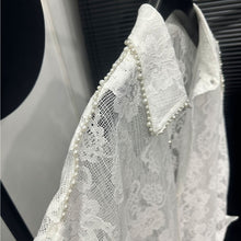 Load image into Gallery viewer, lace cut-out Long-sleeve shirt
