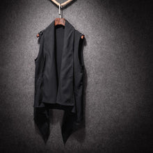 Load image into Gallery viewer, Dark Mid-Length Sleeveless Jacket Cape

