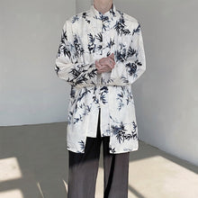 Load image into Gallery viewer, Bamboo Leaf Jacquard Flowing Fake Two-Piece Shirt
