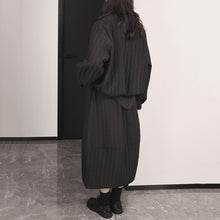 Load image into Gallery viewer, Winter French Striped Straight Cotton Skirt
