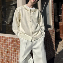 Load image into Gallery viewer, Red Retro Beaded Knit Cardigan
