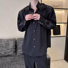 Load image into Gallery viewer, French Lapel Rose Embroidered Shirt
