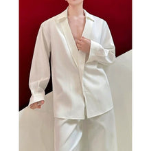 Load image into Gallery viewer, Adjustable Collar Deep Plunging V Neck Cutout Loose Shirt
