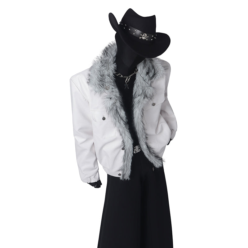 Large Fur Collar Warm Reversible Jacket