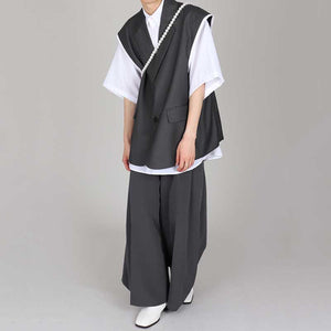 Casual Thin Sleeveless Suit Jacket Draped Loose Pants Two-piece Set
