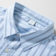 Load image into Gallery viewer, Striped Seersucker Breathable Loose Casual Shirt
