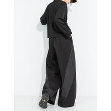 Load image into Gallery viewer, Women's Stripe Paneled Draped Loose Wide-leg Pants
