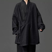 Load image into Gallery viewer, Women's Heavyweight Loose Cross Front Denim Kimono Cardigan Lantern Pants Two-piece Set
