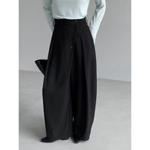 Load image into Gallery viewer, Women's Asymmetrical Slanted Button Curved Wide-leg Trousers

