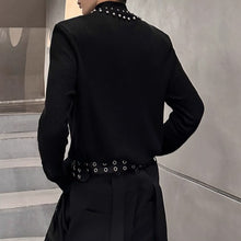 Load image into Gallery viewer, Padded Shoulder Pearl Knit T-shirt
