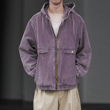 Load image into Gallery viewer, Hooded Work Jacket Vintage Casual  Jacket
