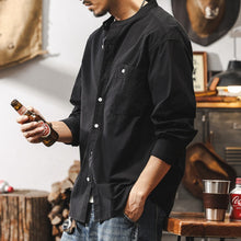 Load image into Gallery viewer, Loose Stand Collar Long Sleeve Casual Shirt
