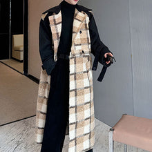Load image into Gallery viewer, Winter Retro Plaid Patchwork Woolen Coat
