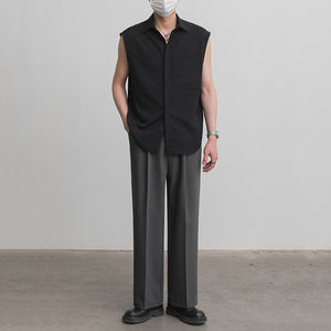 Summer Loose Textured Vest Shirt
