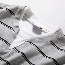 Load image into Gallery viewer, Loose-fitting Casual Two-piece Color-blocked Striped T-shirt
