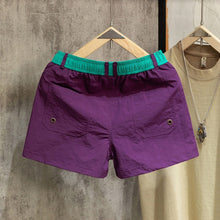Load image into Gallery viewer, Loose-fit Color-block Beach Shorts with Lining
