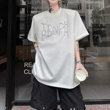 Load image into Gallery viewer, Beaded Letter Shoulder-Pad T-Shirt
